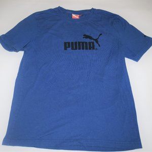 Men's M Blue Puma Sport Lifestyle Tee Shirt Top Graphic Logo
